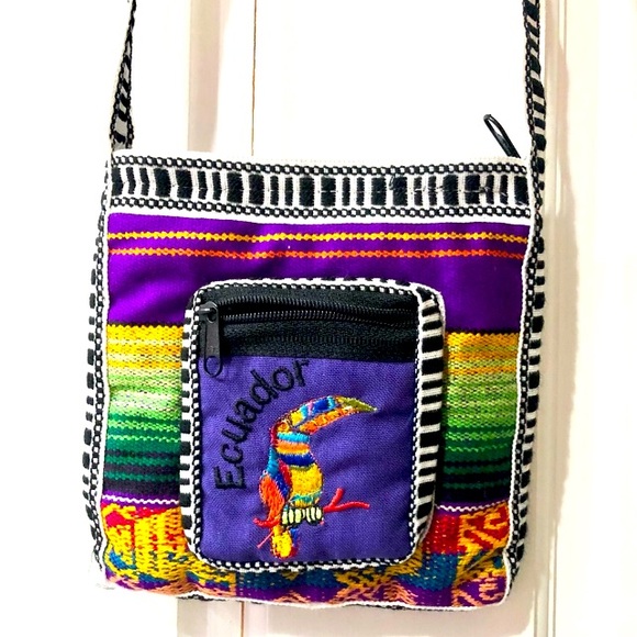 PURSE WOVEN WOOL mini Cross Body Purse from south america size 5x5 NWOT - Picture 5 of 7